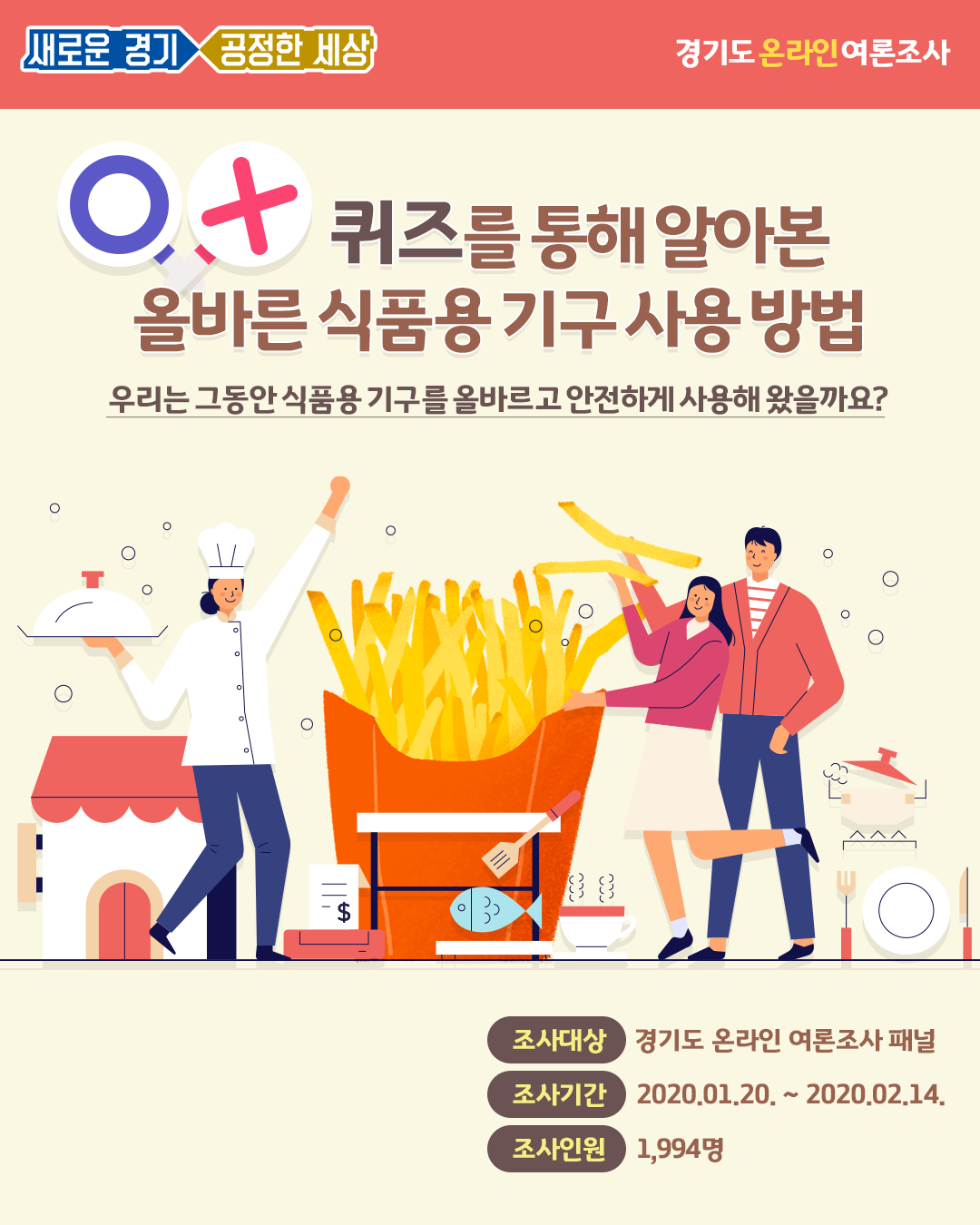 OX퀴즈를 통해 알아본 올바른 식품용 기구 사용 방법 결과