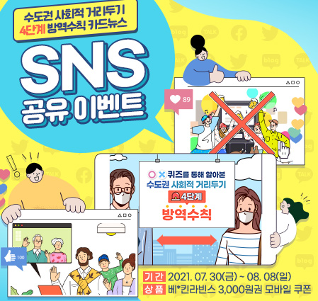 ‘수도권 사회적 거리두기 4단계 방역수칙’ SNS공유 이벤트